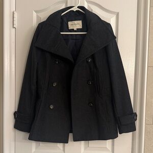 Thread & Supply Black Double-Breasted Pea Coat